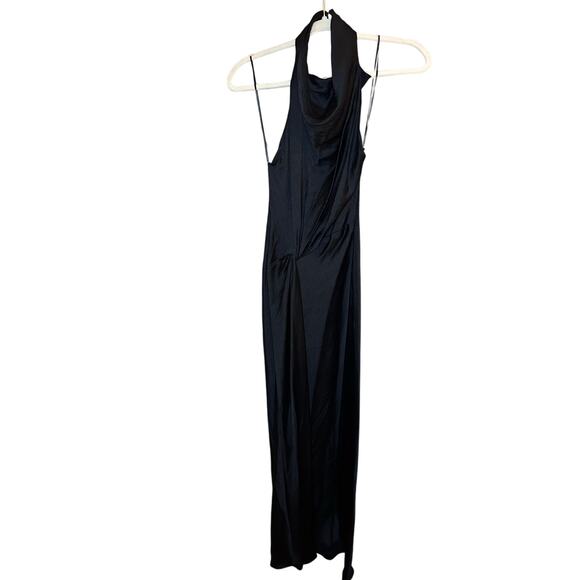 Nwt- Zara -ZW COLLECTION LONG HALTER NECK DRESS -XS - Picture 3 of 5